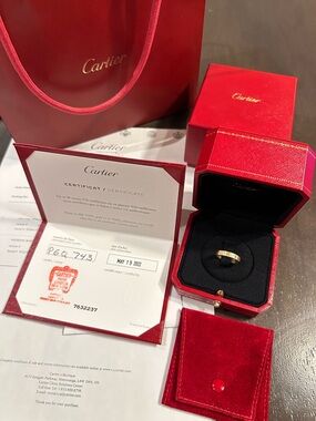 Cartier Yellow gold Love ring wedding band FULL SET
